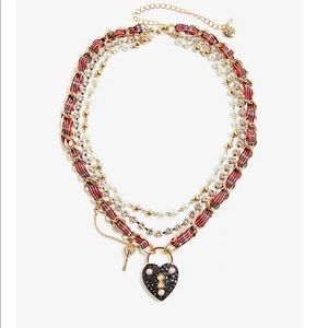 Betsey Johnson Plaid Heart Locket Necklace